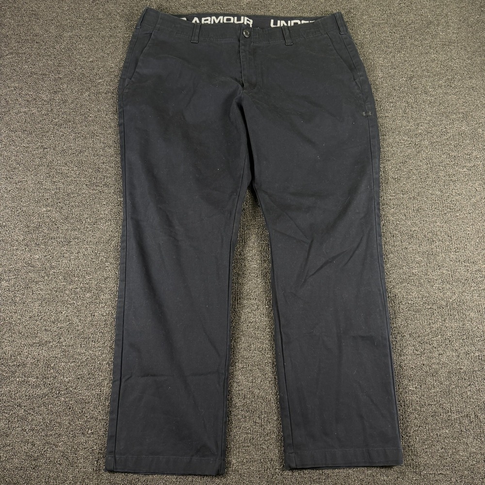 Under Armour Pants Mens 40 Chino Black 1306325 Stretch EUC